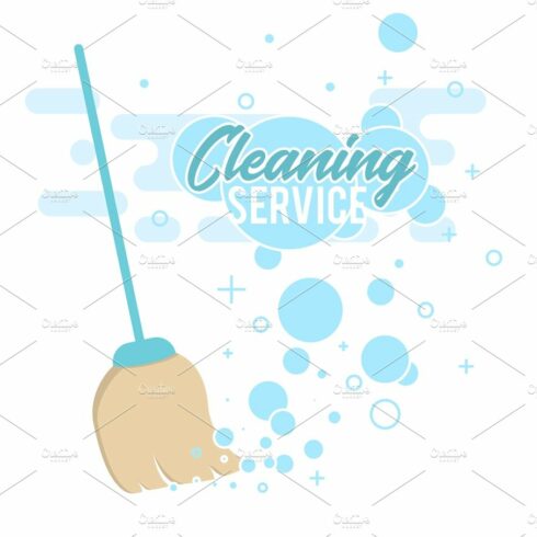 Cleaning service design concept with broom cover image.