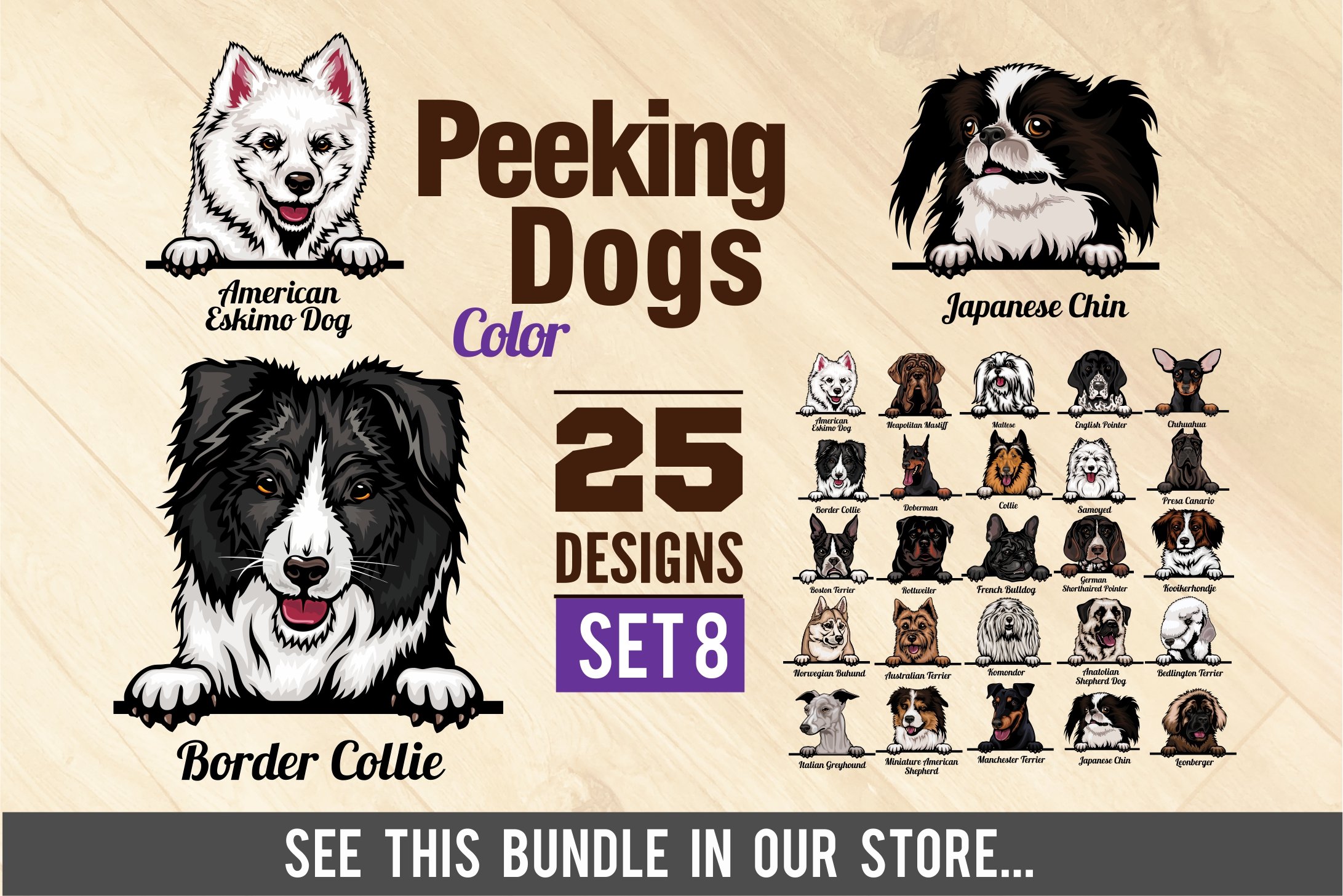 Maltese - Peeking Dog Color SVG preview image.