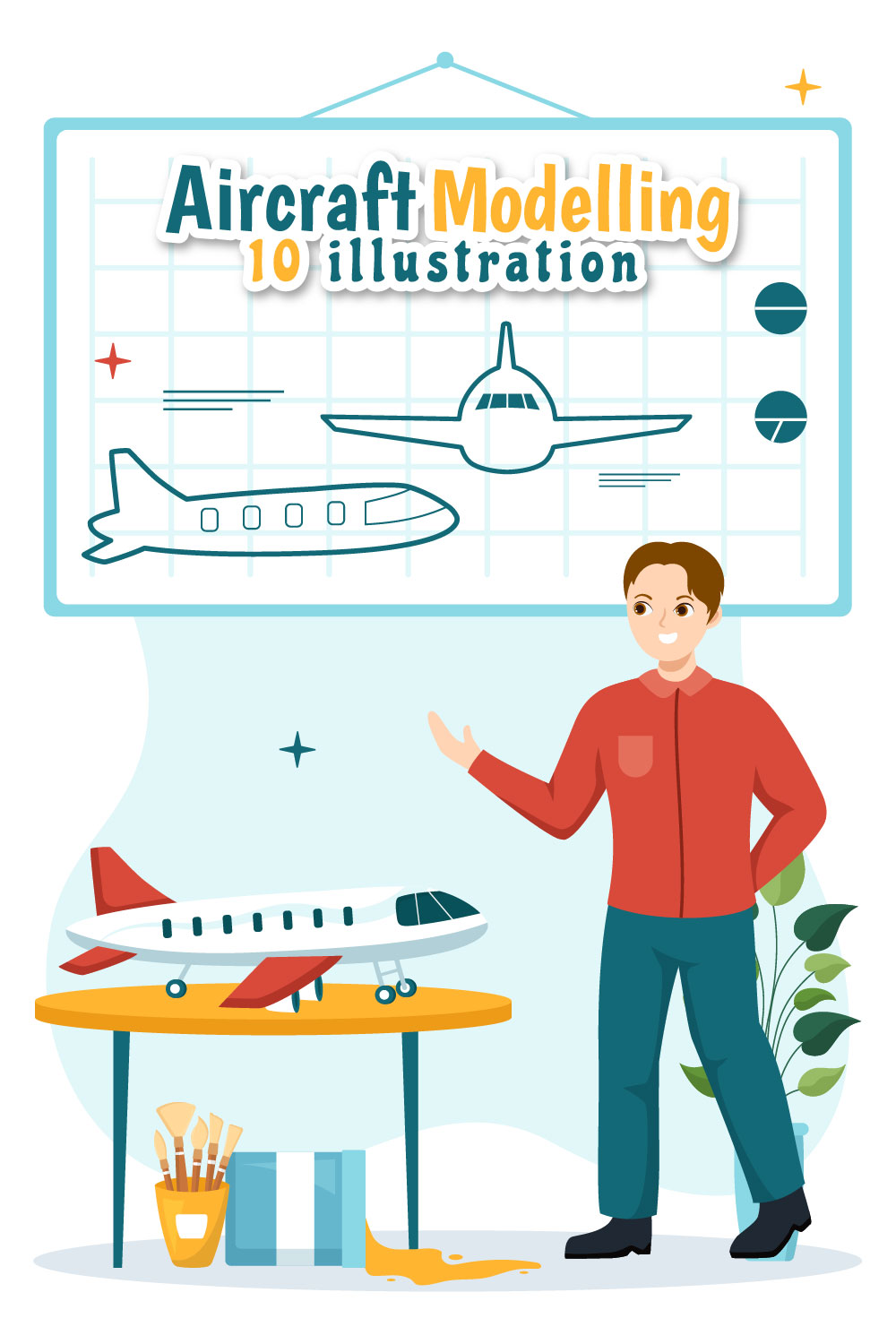 10 Aircraft Modelling and Crafting Illustration pinterest preview image.