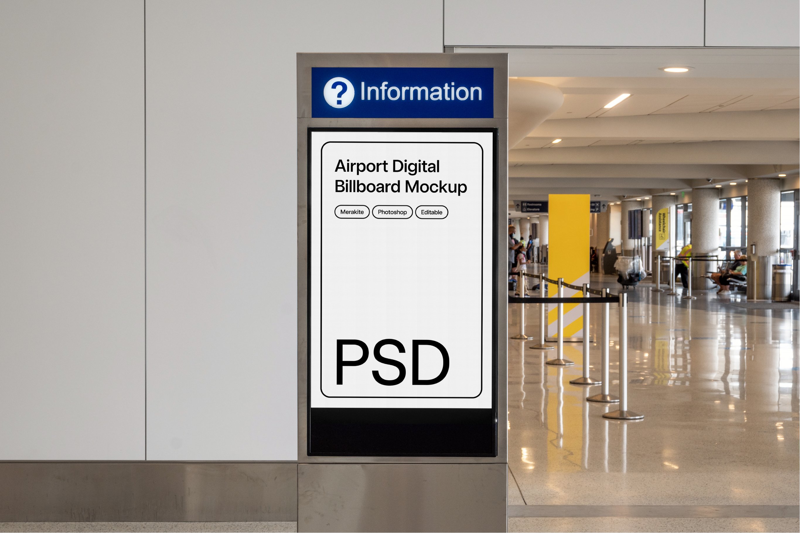 Airport Digital Billboard Mockup PSD MasterBundles