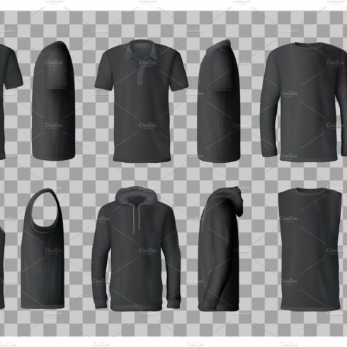 Black t-shirt, sweatshirt, hoodie cover image.