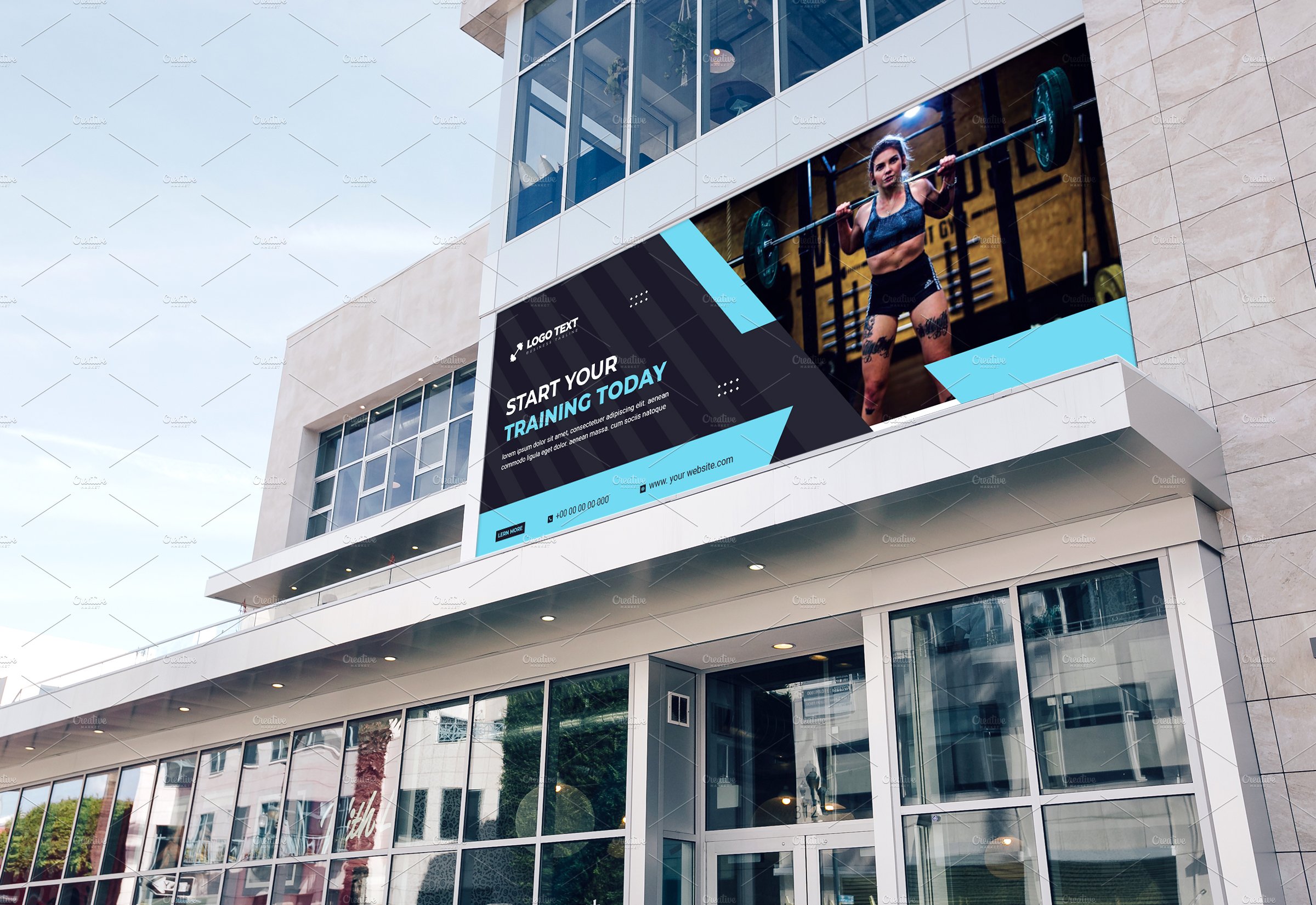 Gym Fitness Billboard Design preview image.