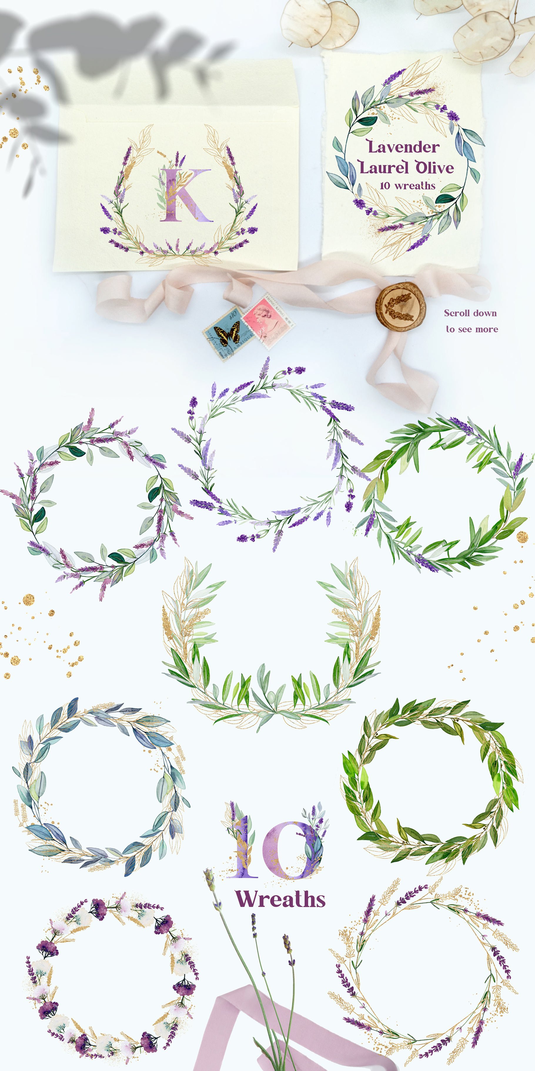 alavender laurel olive presentation wreath 268