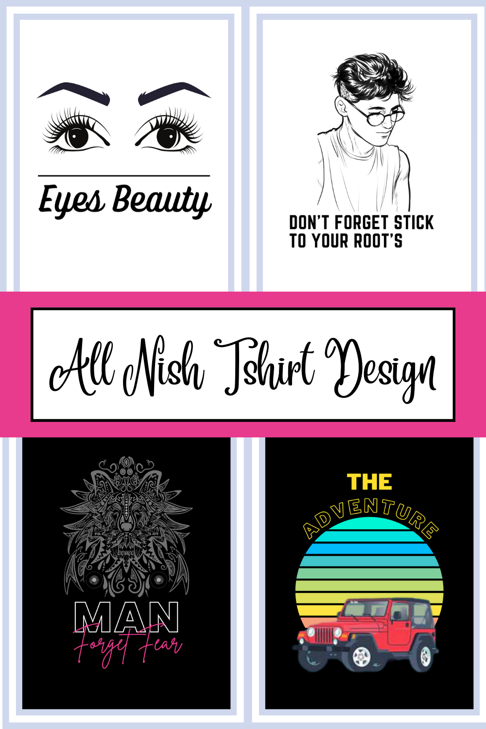 Mega All Nish Tshirt Design Bundle pinterest preview image.