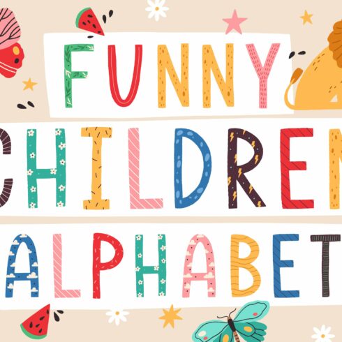 Funny childish alphabet cover image.