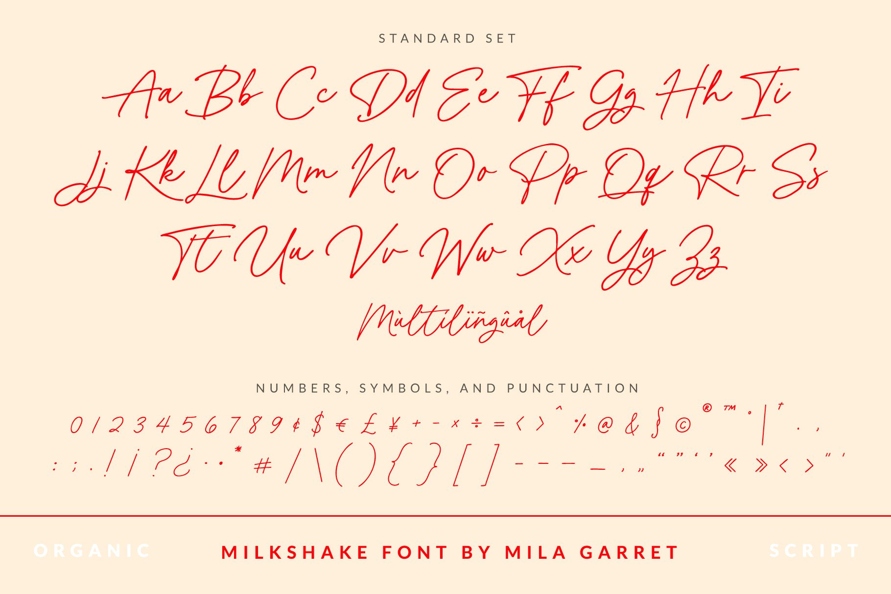 alphabet monoline tails swashes wedding handwritten font logo ligatures pretty milkshake script mila garret 90