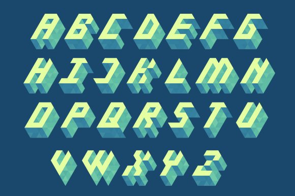 Isometric alphabet: Spring preview image.