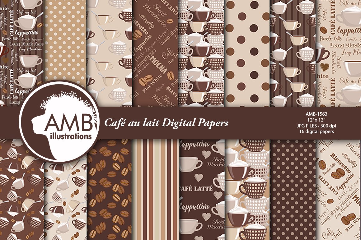 Cafe au lait, Coffee papers AMB-1563 preview image.