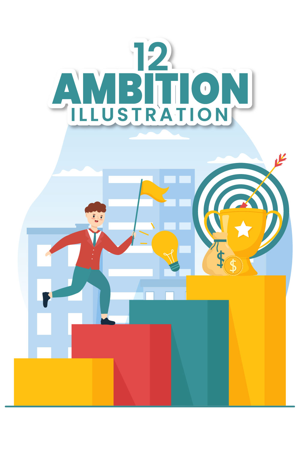 12 Ambition to Success Illustration pinterest preview image.