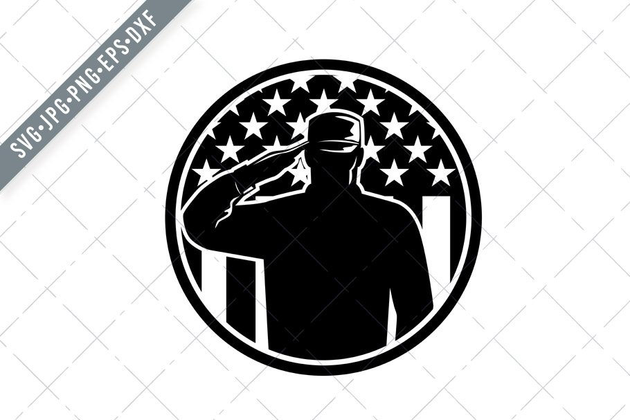American Veteran Soldier SVG cover image.