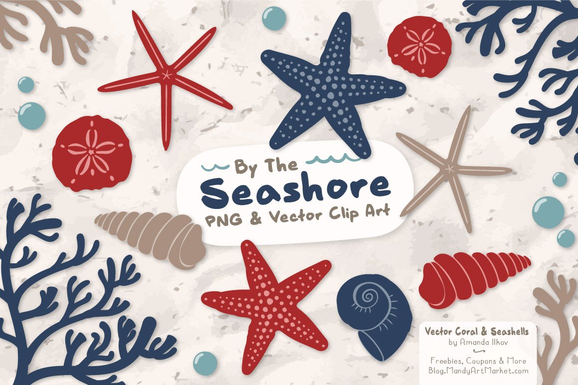 Seashells Clipart in Americana cover image.