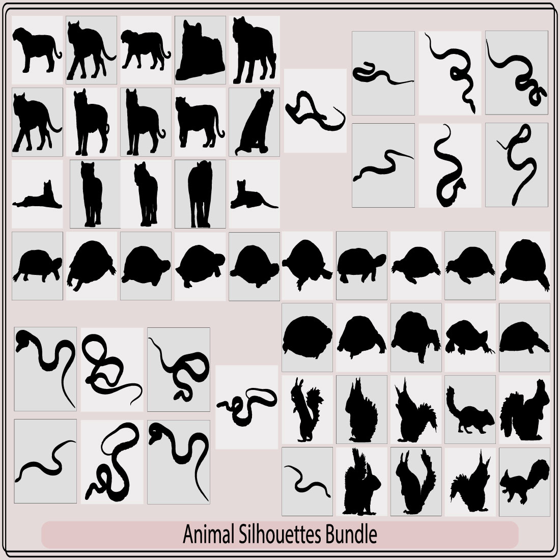 silhouettes of animals ,Animals,Zoo animals collection ,African animals silhouette cover image.