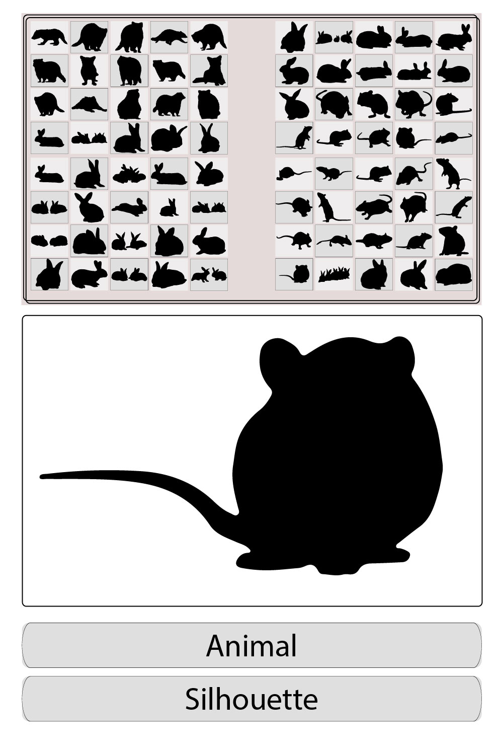 silhouettes of animals ,Animals,Zoo animals collection ,African animals silhouette pinterest preview image.