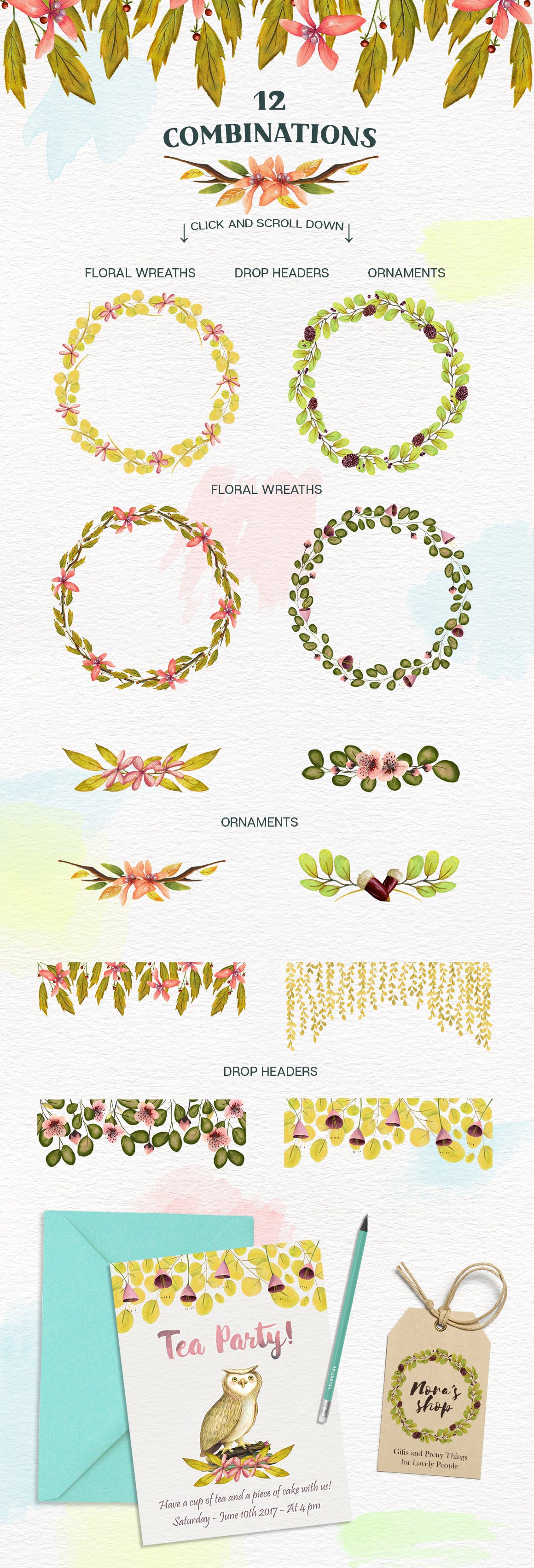 animals and nature design kit flowers floral wreaths invitations patterns 28429 655