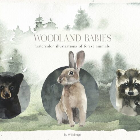 Woodland Babies Wild Animals Clipart cover image.