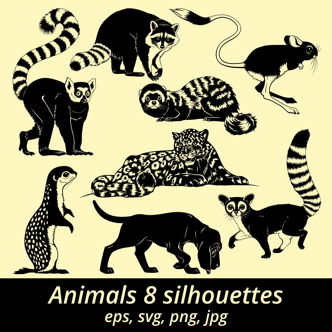 Animals Silhouettes SVG cover image.