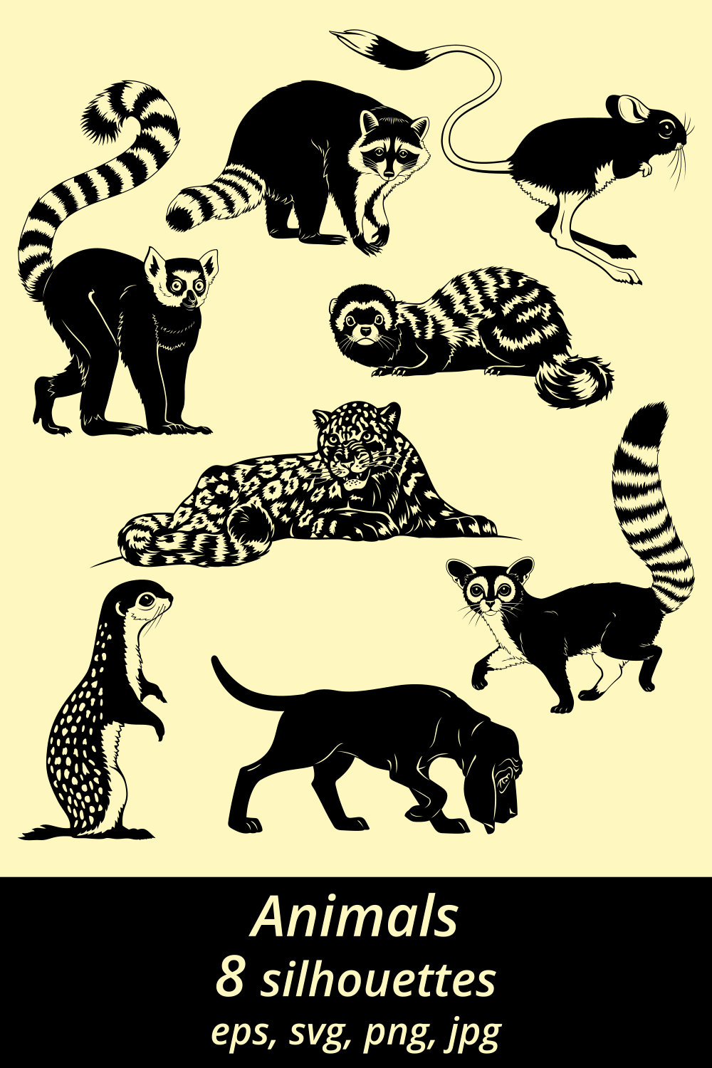 Animals Silhouettes SVG pinterest preview image.