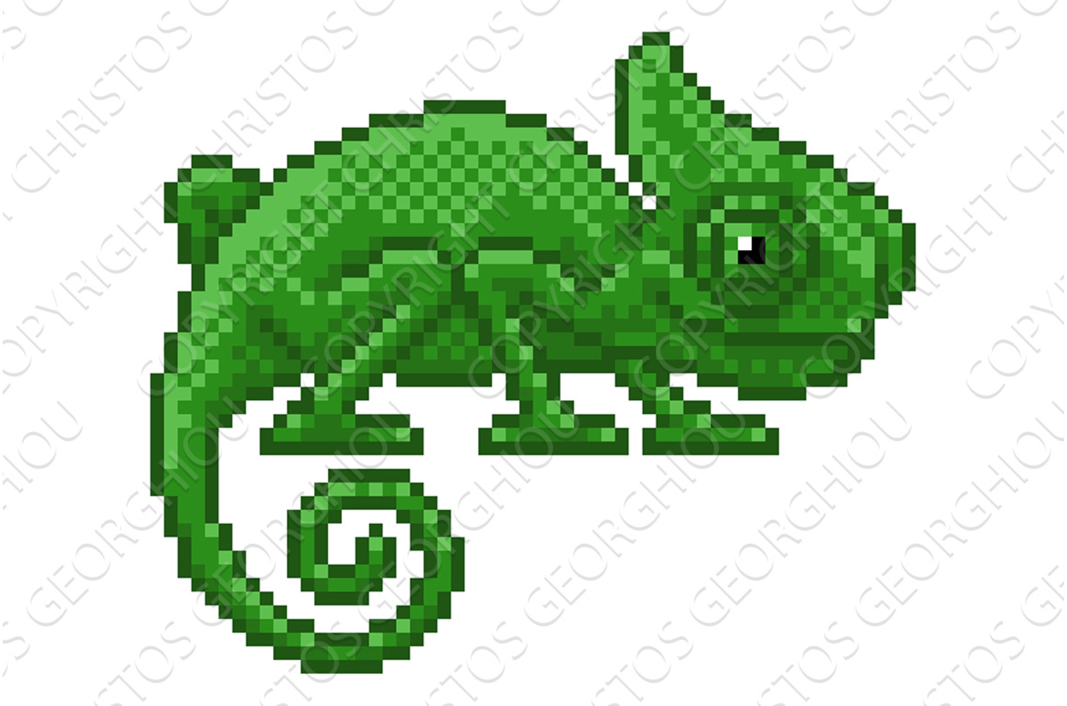 Chameleon Lizard Pixel Art Video cover image.