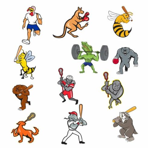 Animal Sports Cartoon Full Body Set cover image.