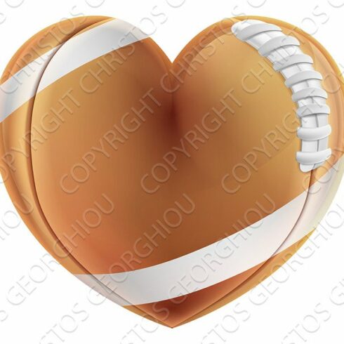 Love Heart Shape American Football Ball Concept cover image.