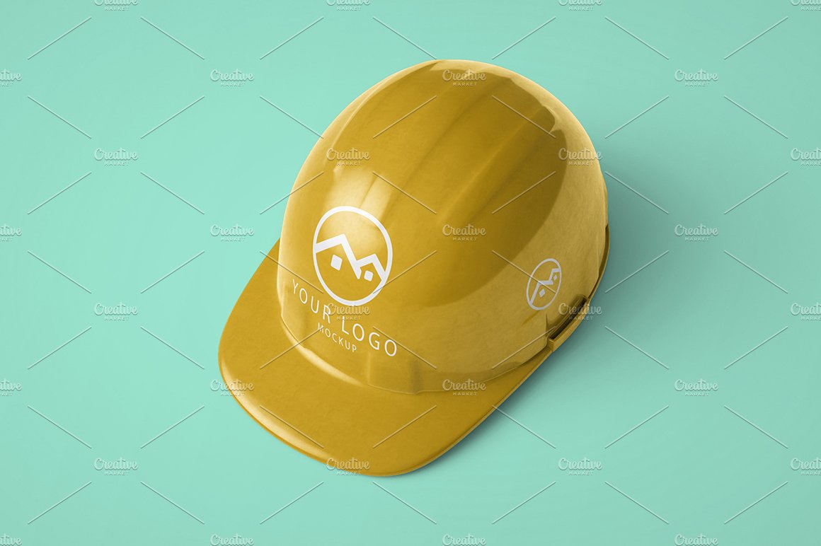 Construction Helmet Hat Mockup preview image.