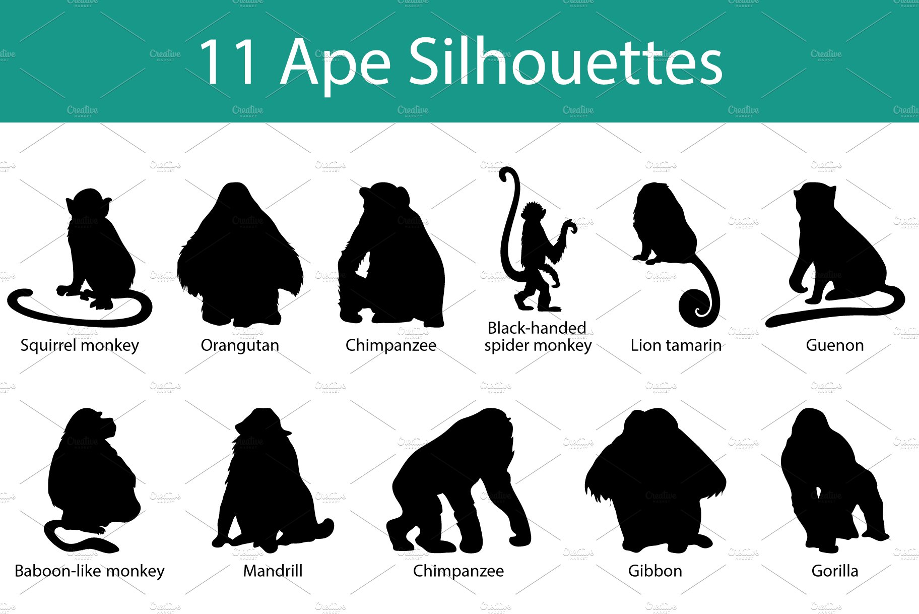 Ape Silhouette Set cover image.