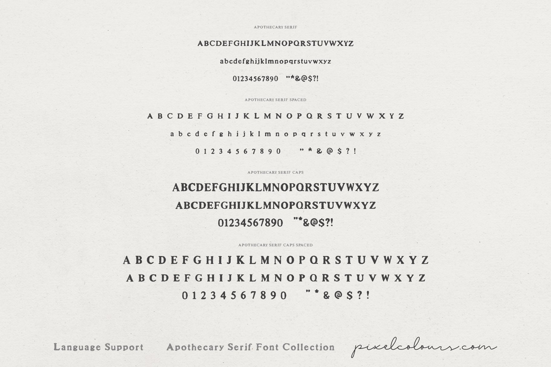 apothecary serif font 10 24