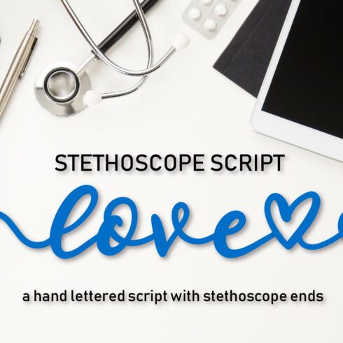 Stethoscope Script - A Nurse Font cover image.