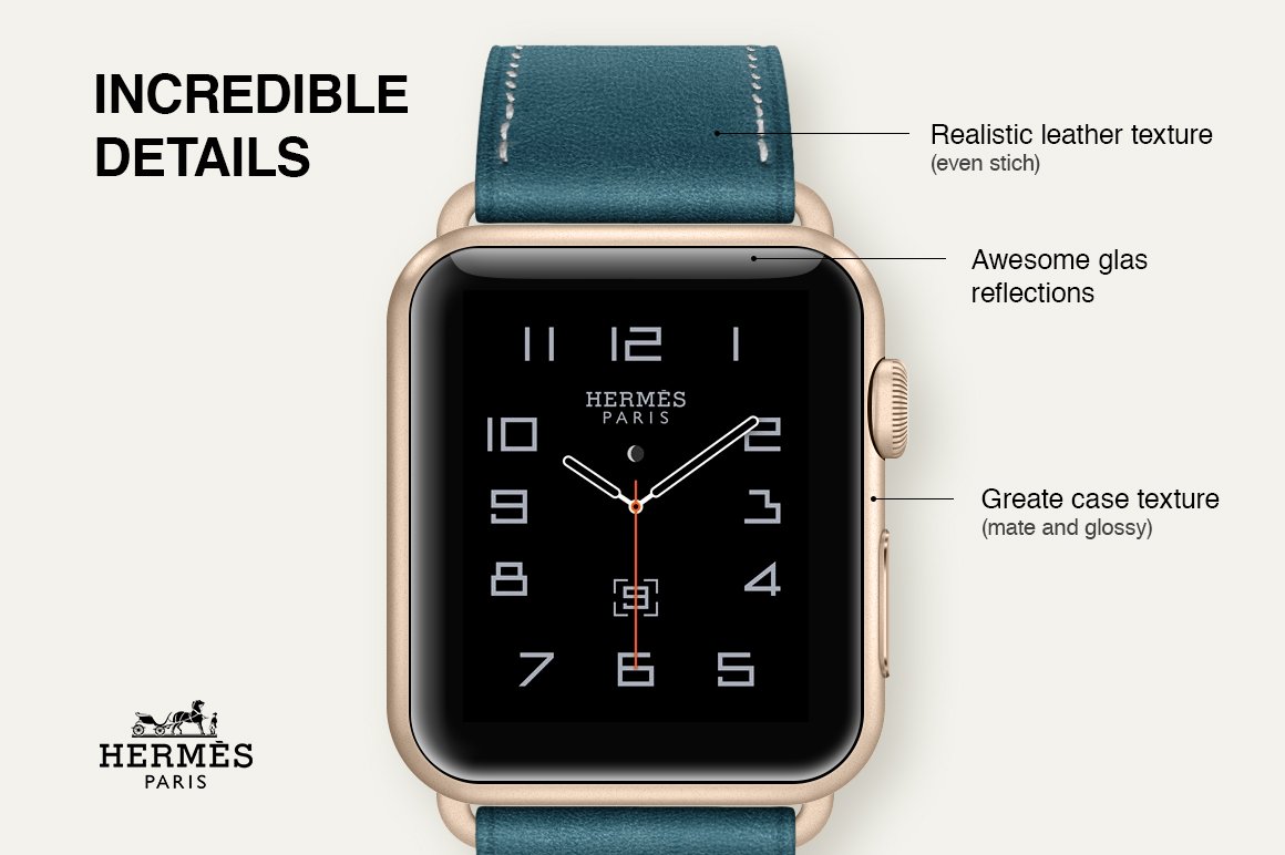Apple Watch Hermes Mock-up preview image.