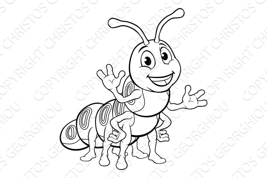 Caterpillar Animal Cartoon Character cover image.