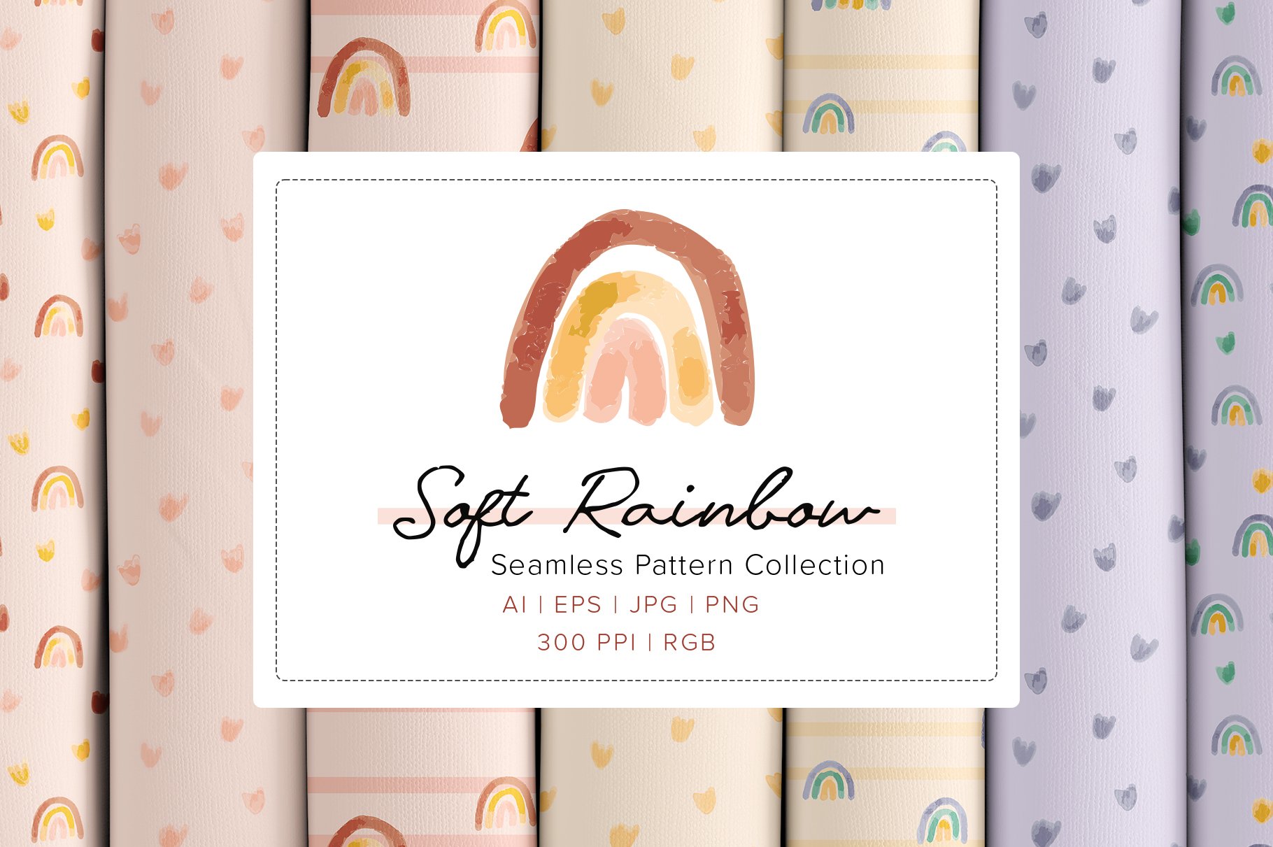 Soft Rainbows - Cliparts & Patterns cover image.