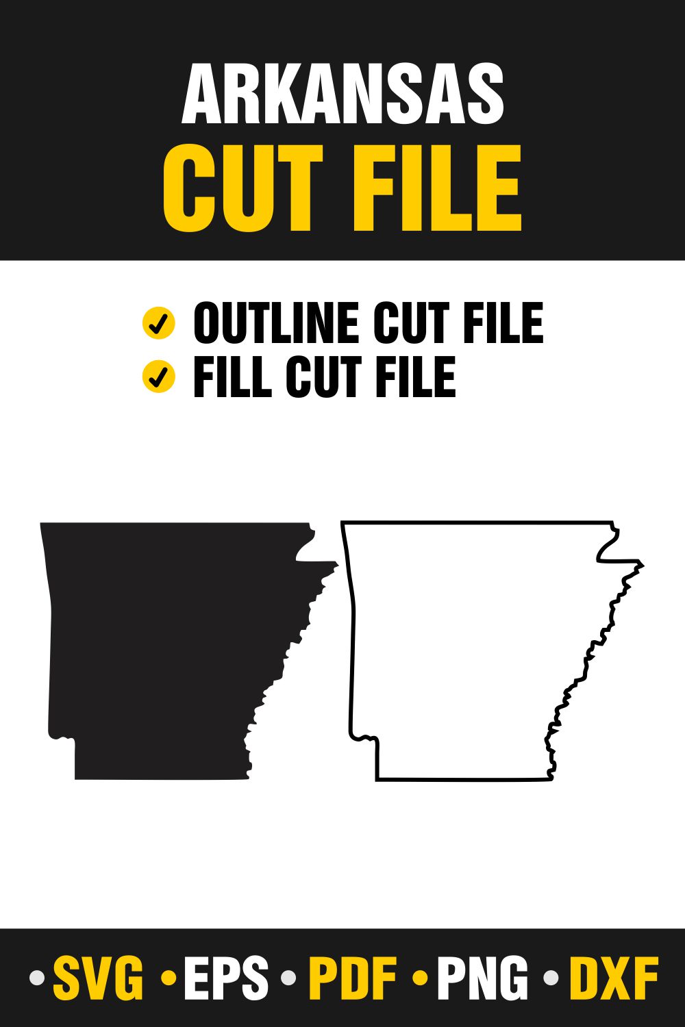 Arkansas SVG, PNG, PDF, EPS & DXF pinterest preview image.