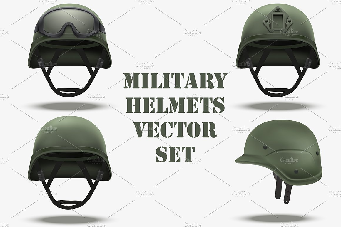 Set of Military tactical helmets cover image.