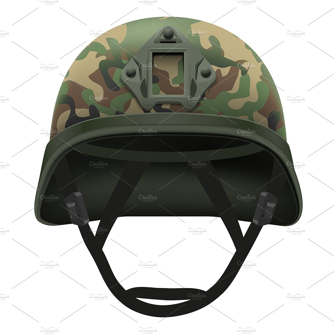 Set of Military camouflage helmets preview image.