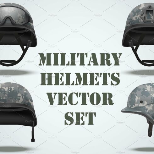 Set of Military digital camo helmets cover image.