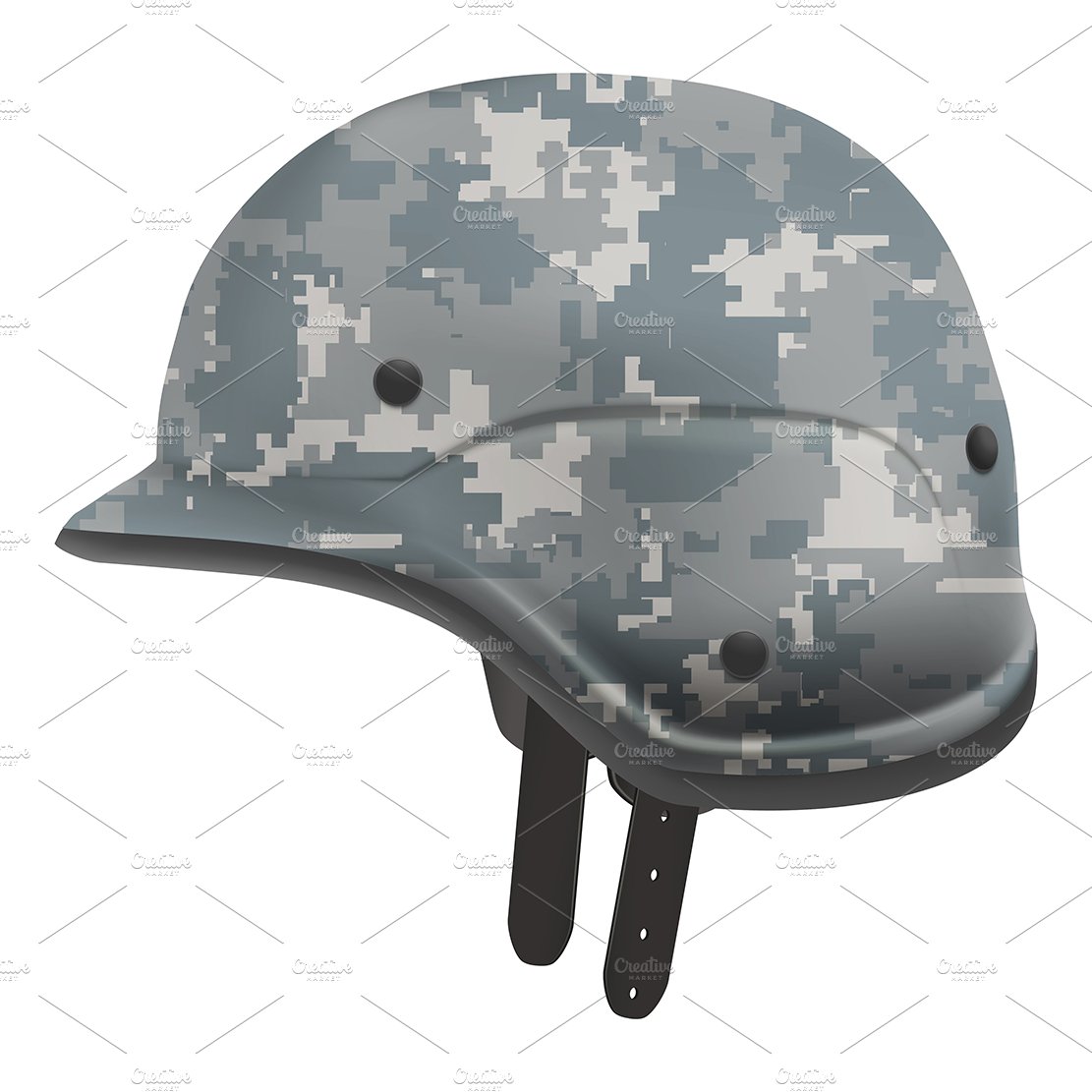 Set of Military digital camo helmets preview image.