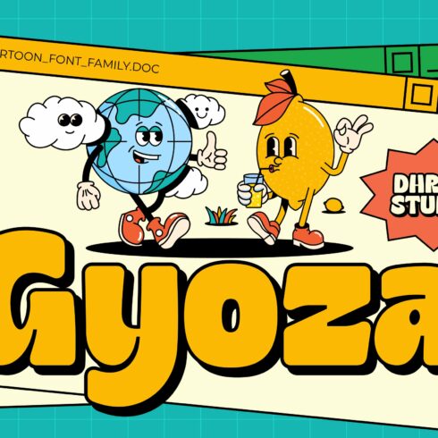 Gyoza - Cartoon Font Family cover image.