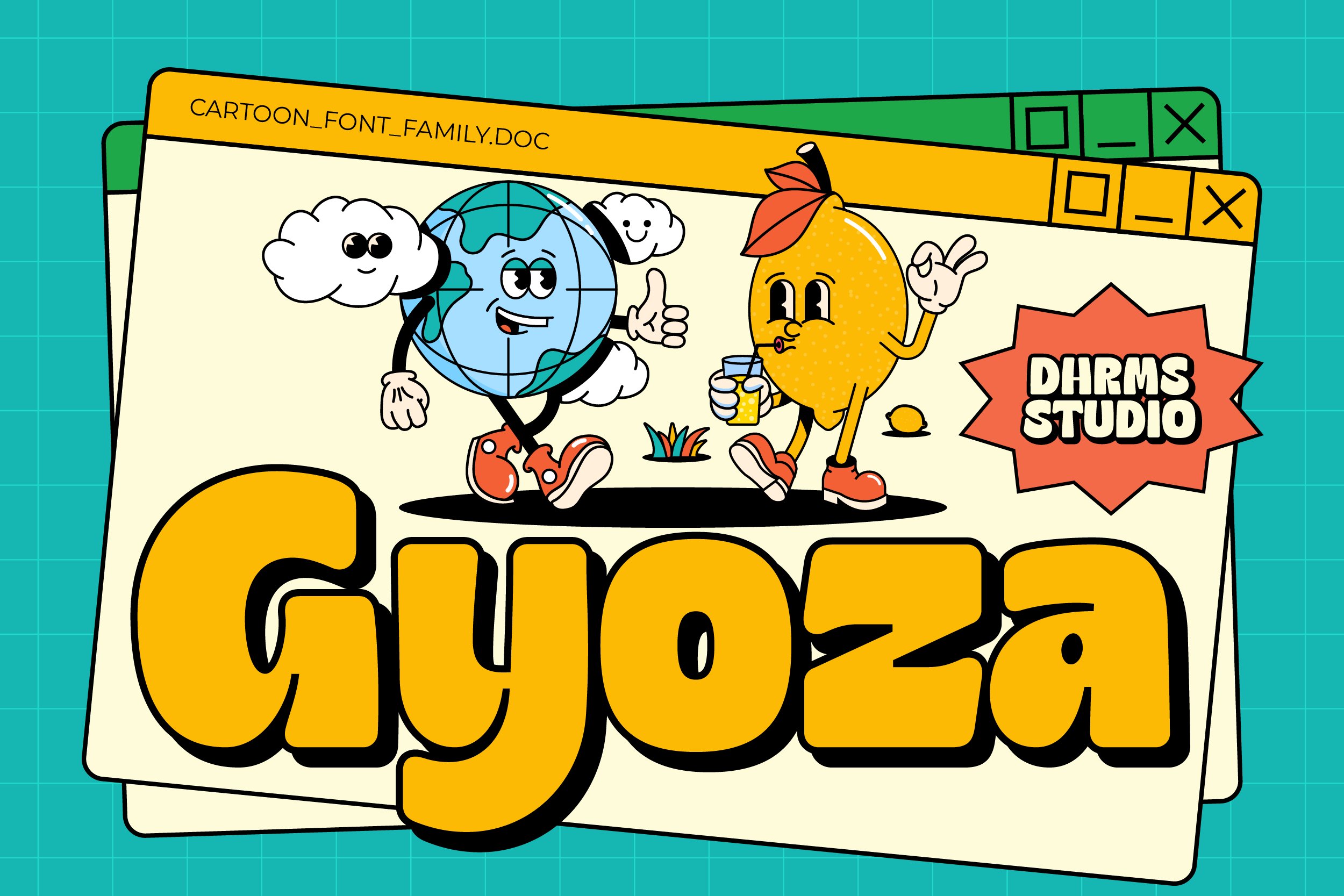 Gyoza - Cartoon Font Family cover image.