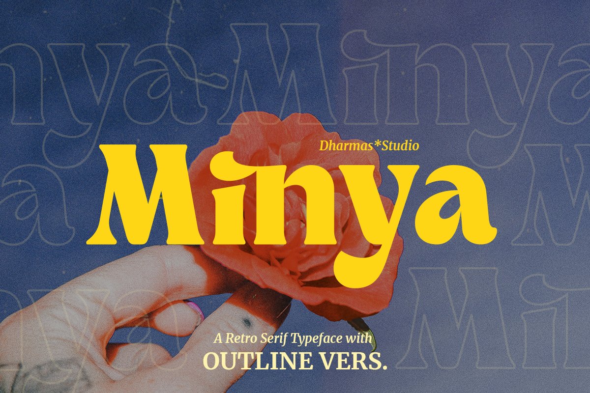 Minya - Retro Font (Outline Version) cover image.
