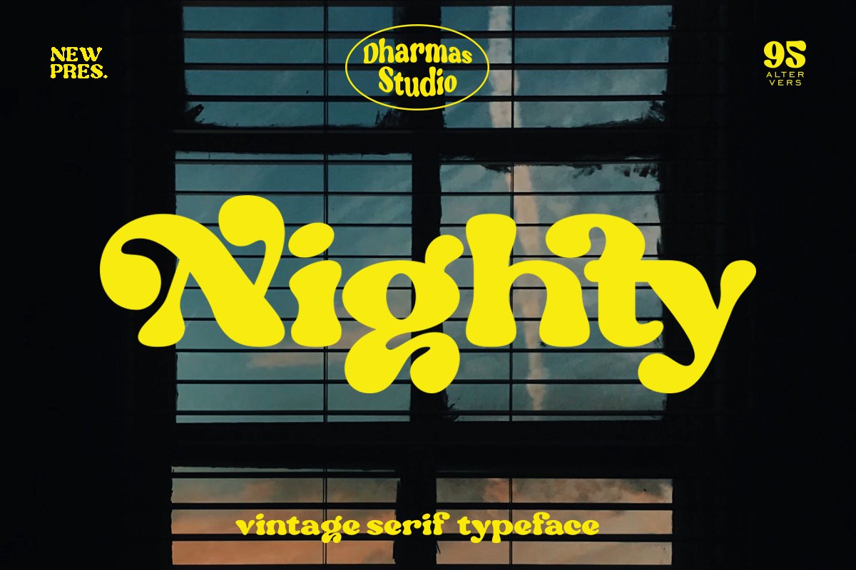Nighty - Vintage Serif Typeface cover image.