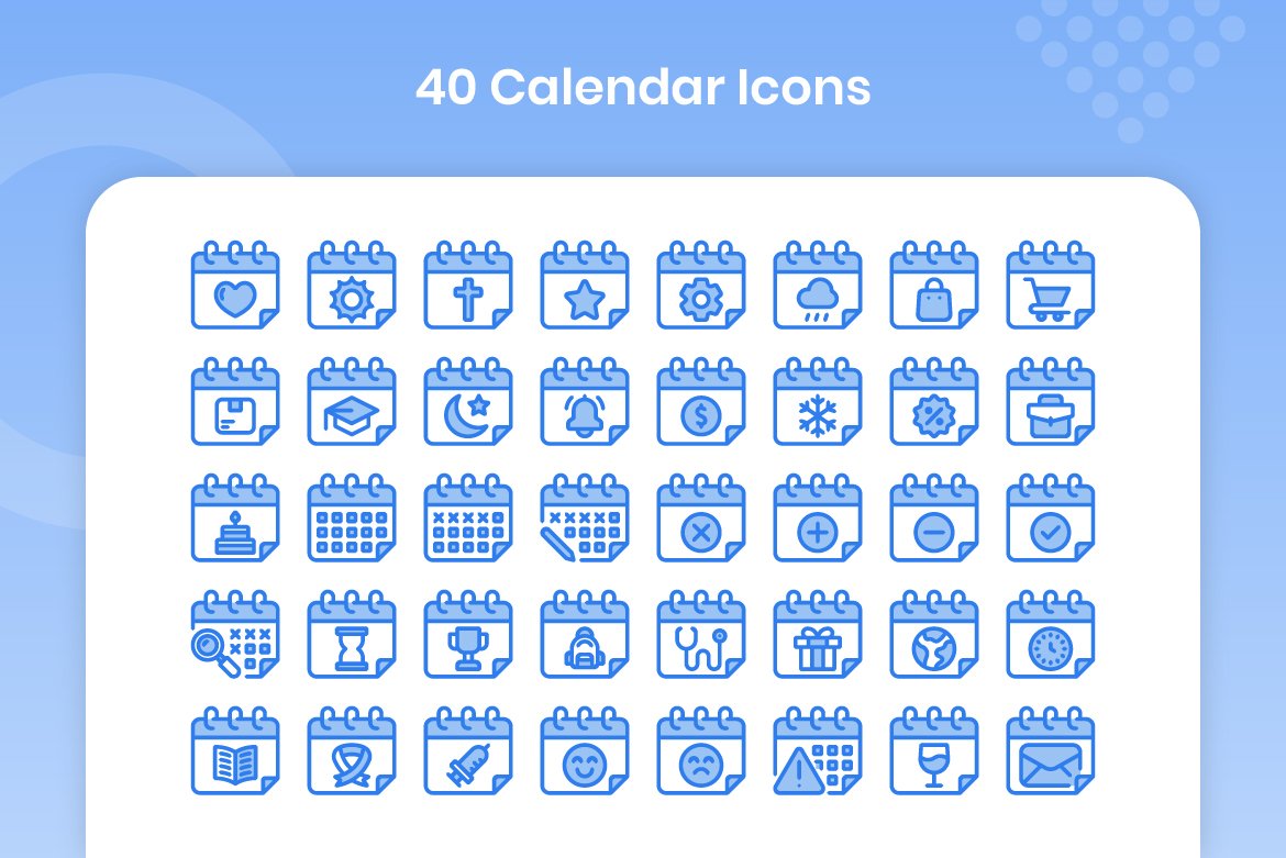 40 Calendar - Lineal Color preview image.