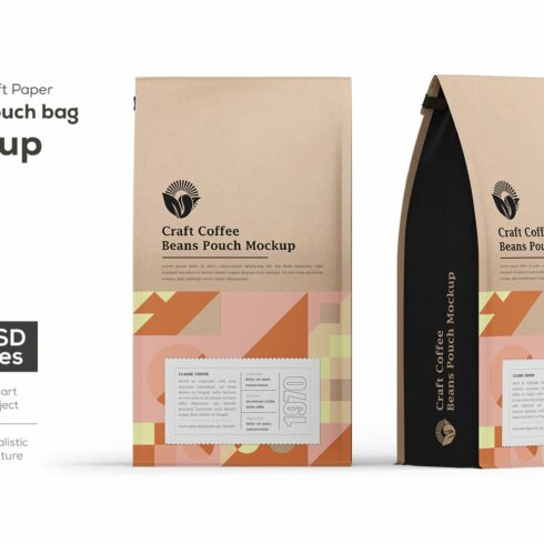 Food or Coffee Pouch Bag Mockup cover image.