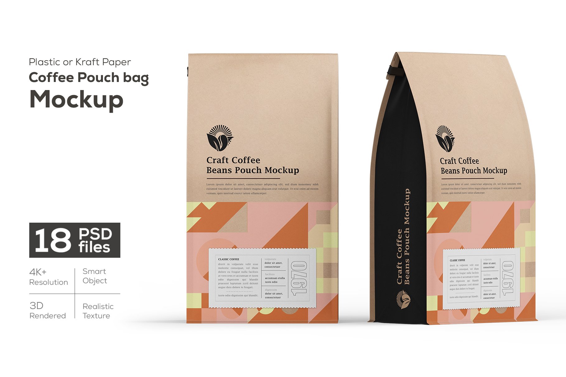 Food or Coffee Pouch Bag Mockup cover image.