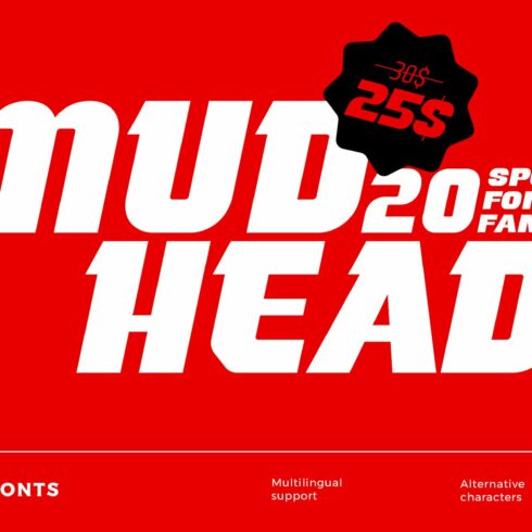 Mudhead Family | Sports Display Font cover image.