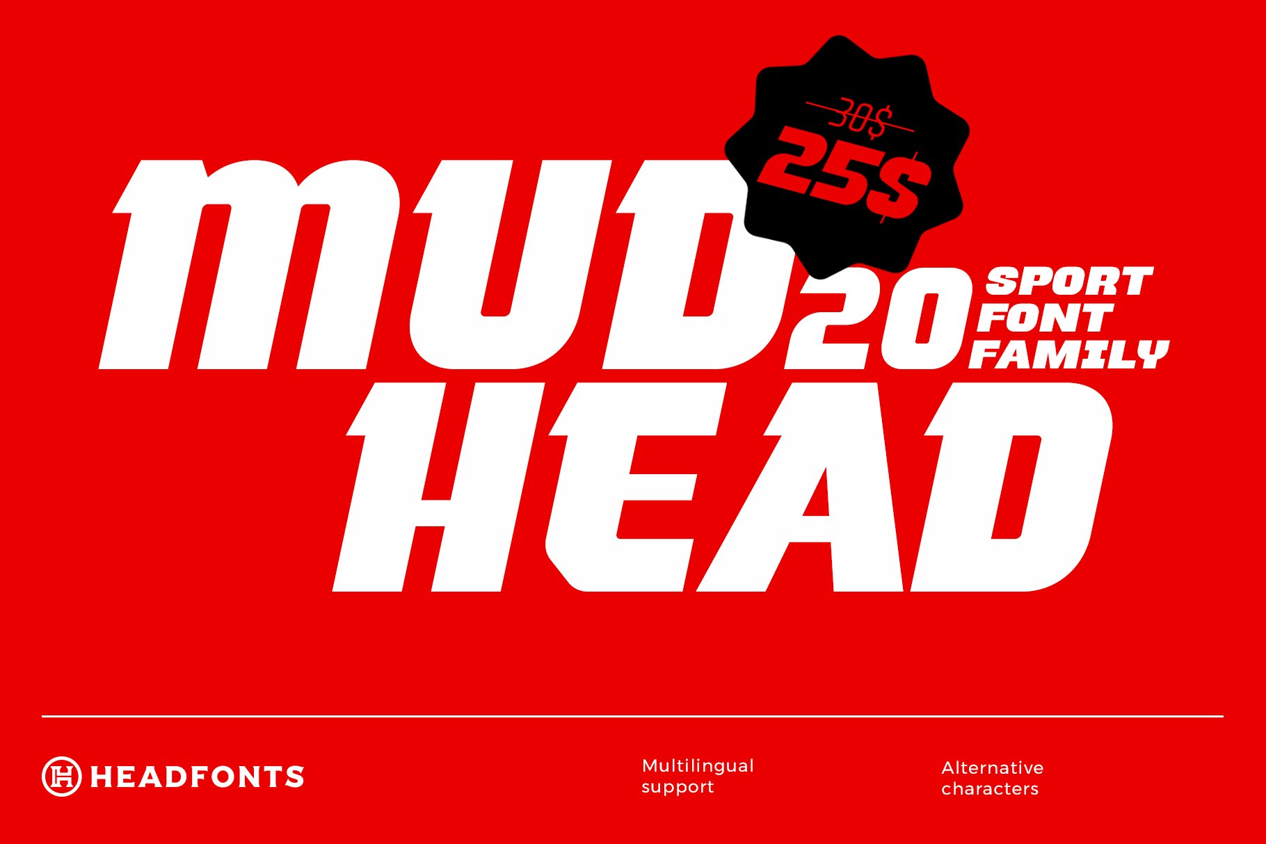 Mudhead Family | Sports Display Font cover image.