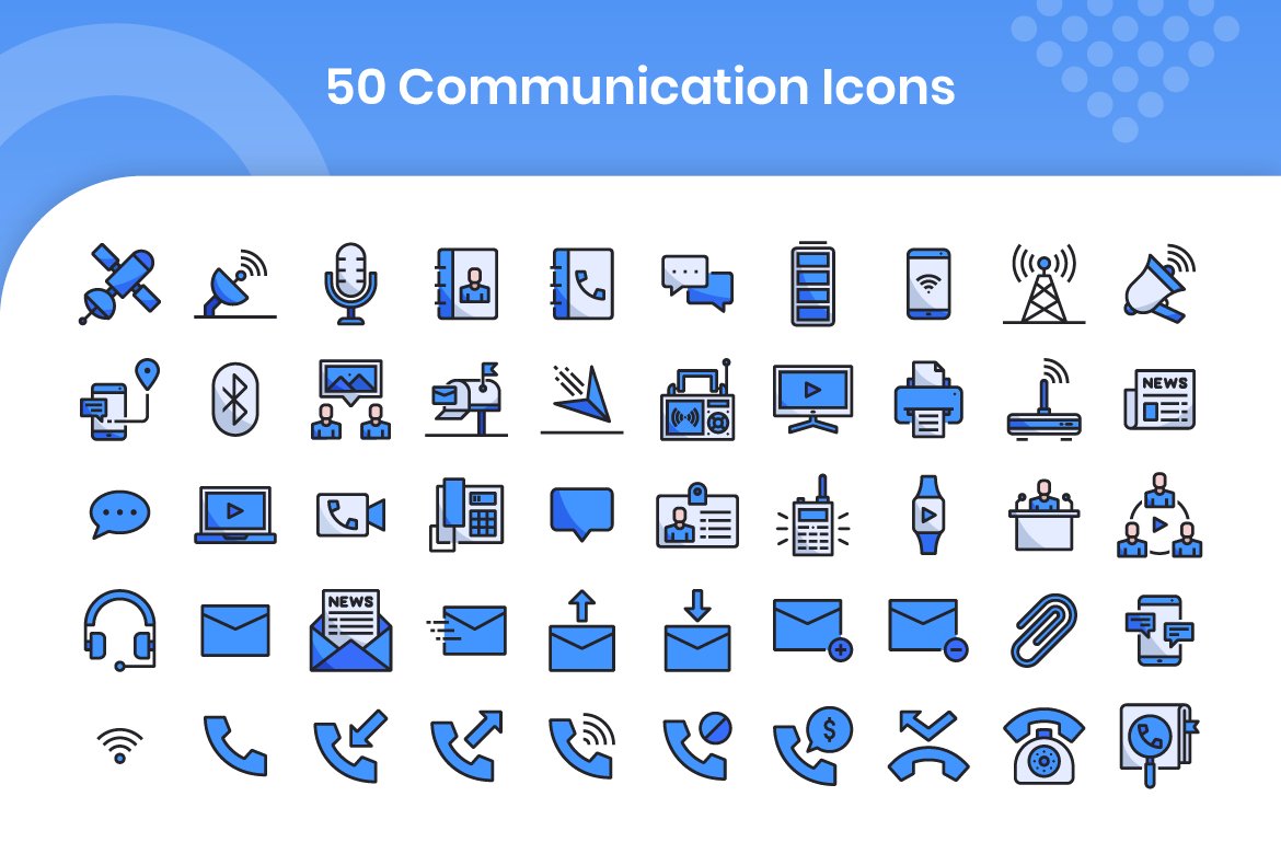 50 Communication - Filled Line preview image.