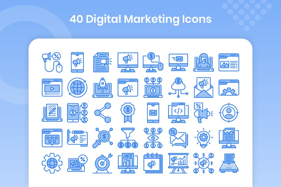 40 Digital Marketing - Lineal Color preview image.