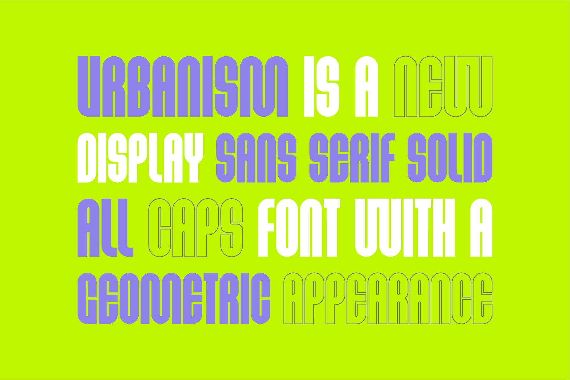 URBANISM | Display font + Outline preview image.
