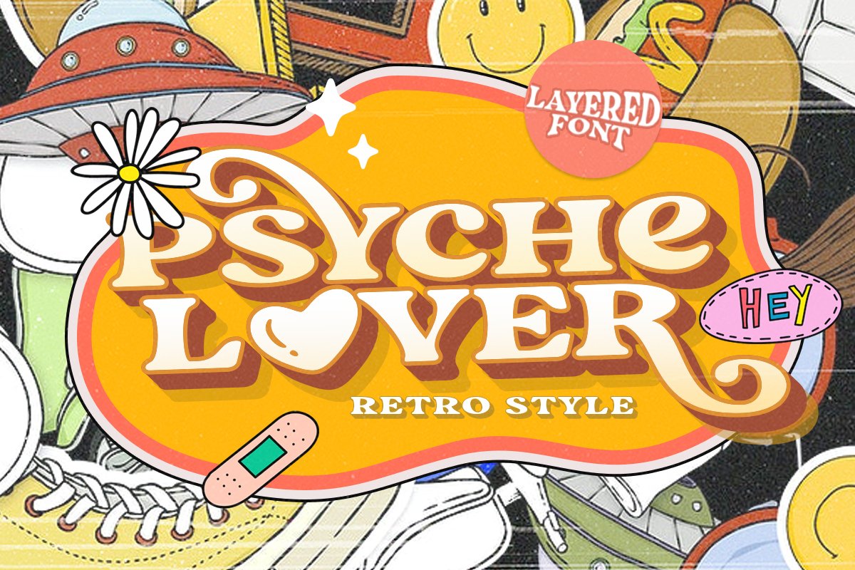 Psyche Lover - Layered Retro Font cover image.