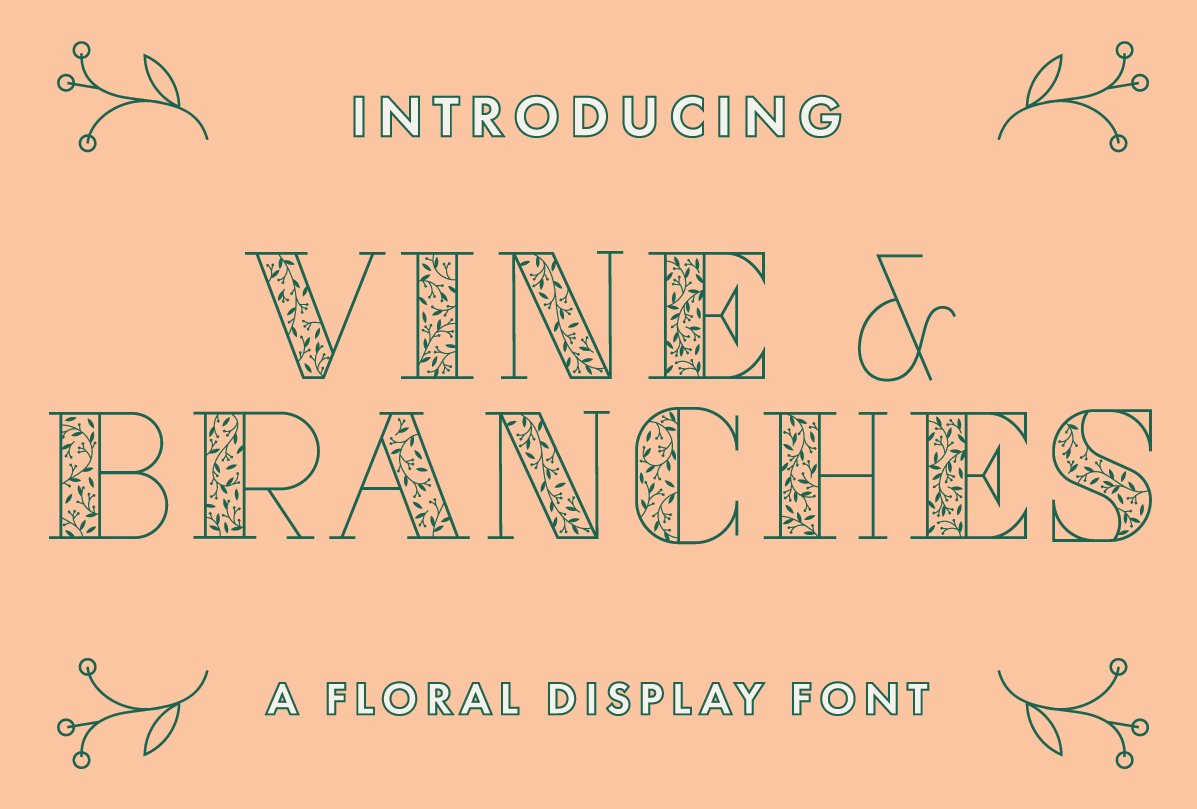 Vine and Branches Font preview image.